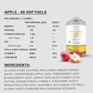 پاستیل سرکه سیب مای ویتامینز MYVITAMINZ APPLE CIDER VINEGAR GUMMIES 