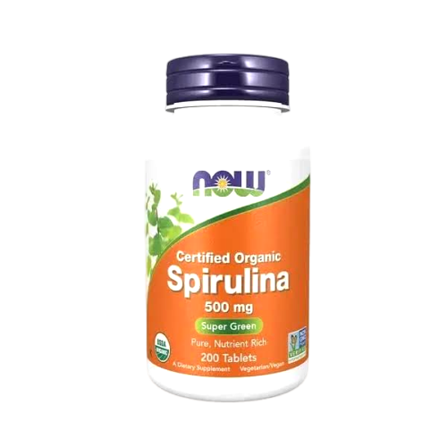 اسپیرولینا ارگانیک ناو فودز ۵۰۰ میلی گرم (۲۰۰عددی) | NOW® Certified Organic Spirulina